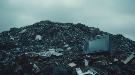 Broken Electronics and Appliances in Landfill View