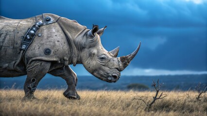 Fototapeta premium Cyber rhino in the wild