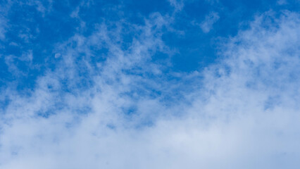 Time lapse of cumulus clouds moving in a blue sky. Beautiful blue sky with soft white clouds time lapse for abstract background.