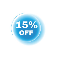 15 percent off, speech bubble modern circle design. Banner or announcement template. vector sign.
