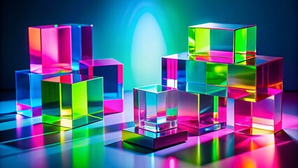 Vibrant neon geometric abstract background for creative projects in high contrast 4k resolution