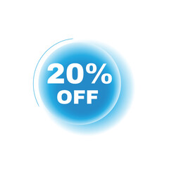 20 percent off, speech bubble modern circle design. Banner or announcement template. vector sign.