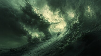 Realistic green gas clouds on transparent background. Vector illustration of toxic fog, evil magic mist, poisonous evaporation, color powder, stinky odor waves, mysterious Halloween glow, dirty fume