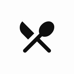 cutlery knife spoon dinner icon sign vector