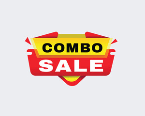 Combo sale - banner modern speech design for business concept, vector label, Design white background.