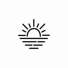 sea sunset icon sign vector