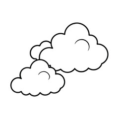 Cloud Icon Black Line | Clouds Illustration | Weather Climate Symbol | Cloud Outline