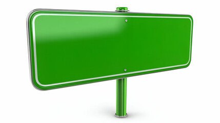Blank Green Sign,  Awaiting Your Message, Directions, and Guidance Clearly.
