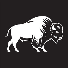 black and white bison logo type silhouette design