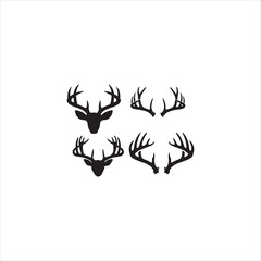 A vector illustration of a deer antlers silhouette icon with a white background.