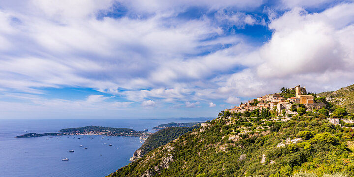 Scenic view of �ze and Cap Ferrat on the C�te d'Azur, France