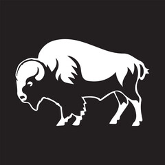 black and white bison logo type silhouette design