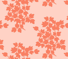 Beautiful floral pattern in vintage folk style. Hand-drawn flowers, leaves, berries on a dark background. Creative botanical backdrop for prints, wallpapers, fabrics