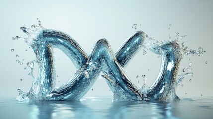 Realistic water text with splash in vector. 3d bubble font with aqua droplet top view. Fresh liquid type effect. Blue pure glossy capital letter set. Beautiful wet flow writing macro view.