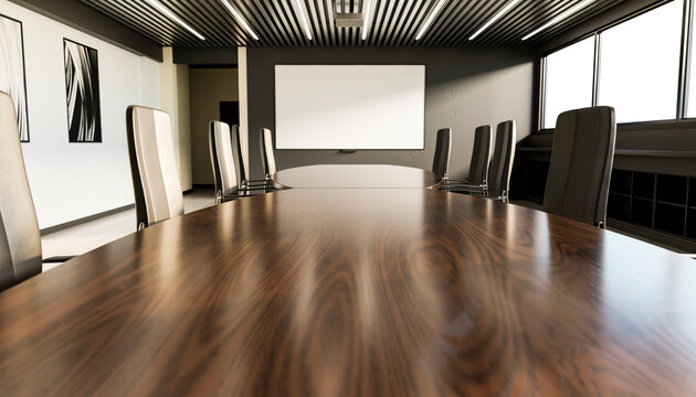 3d rendering of meeting room with whiteboard in office