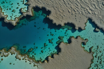Aerial View of Stunning Coral Reef Patterns