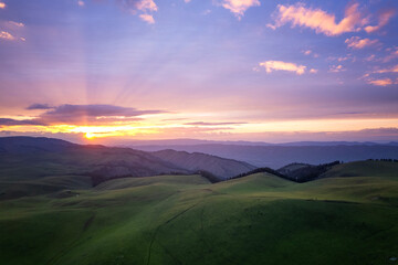 Obraz premium sunset of Kalajun Prairies with dramatic sky 