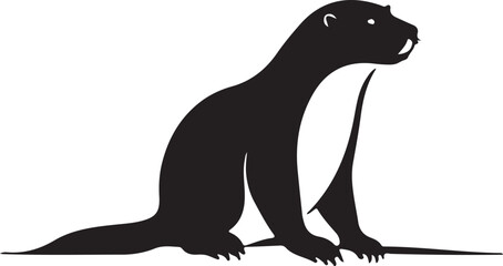black and white Otter logo type silhouette design