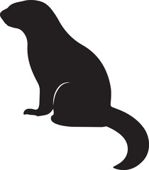 black and white Otter logo type silhouette design