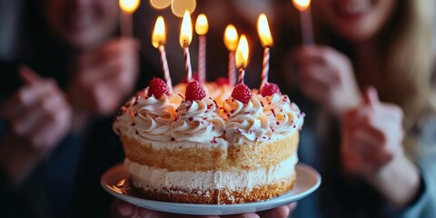 A group of colleagues in the office throwing a mini celebration for a work anniversary.