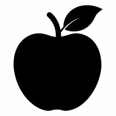 Sleek Black Apple Silhouette Vector