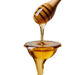 honey dripping from a wooden spoon with transparent background PNG and JPEG image	