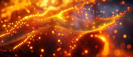 Fototapeta premium Abstract fiery glowing particles texture.