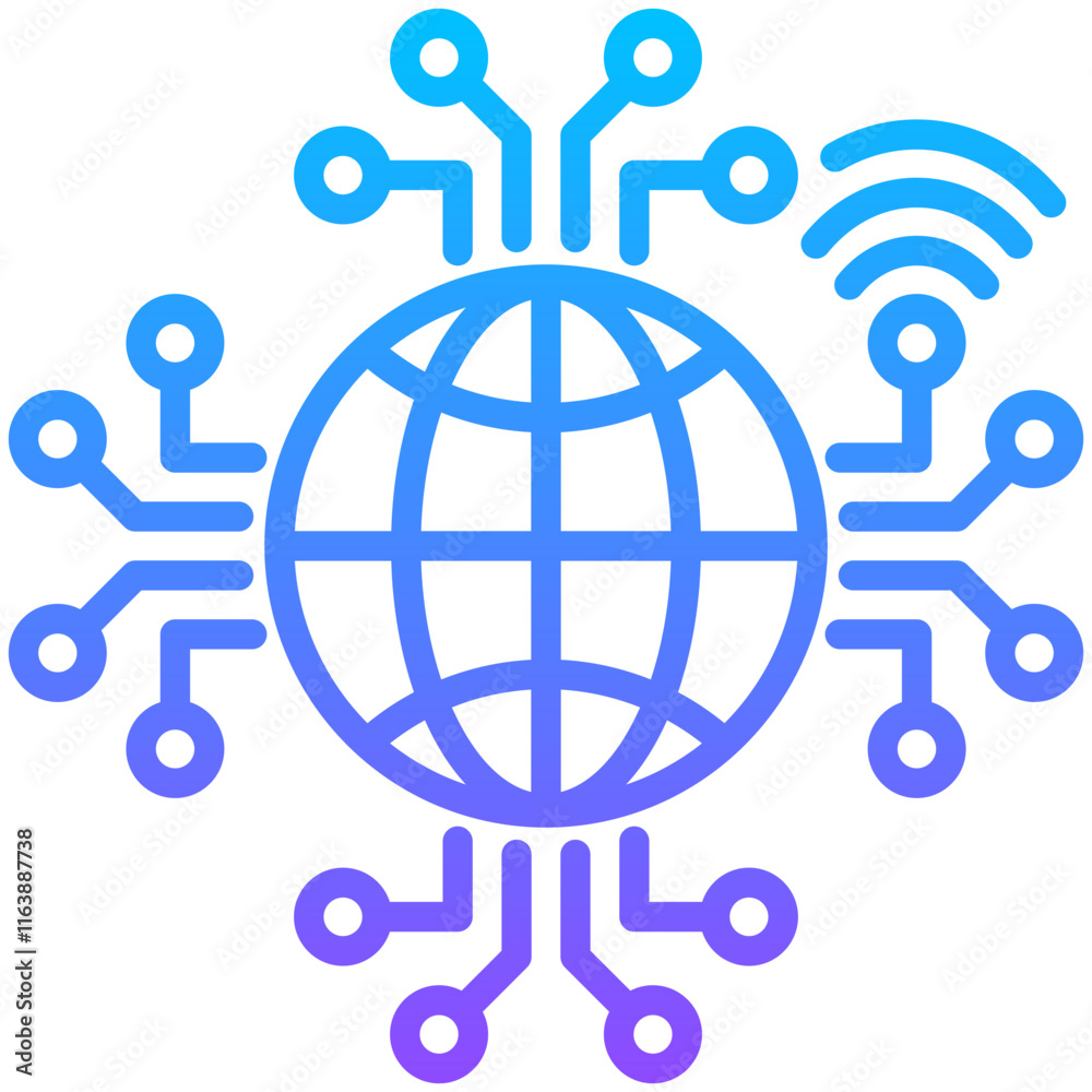 Sticker Global Network Icon