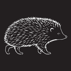 black and white hedgehog logo type silhouette design