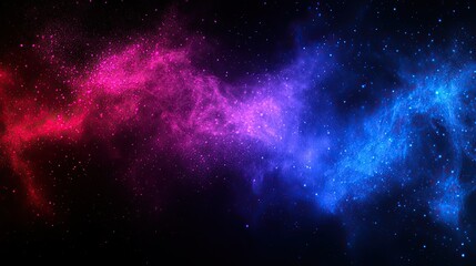 Fototapeta premium Colorful cosmic nebula with a blend of pink and blue hues illuminated against a dark backdrop