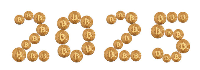 2025 l'année du bitcoin, cryptomonnaie, PNG sur fond transparent
