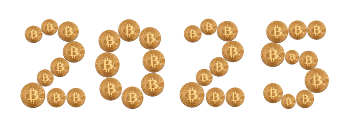 2025 l'année du bitcoin, cryptomonnaie, PNG sur fond transparent