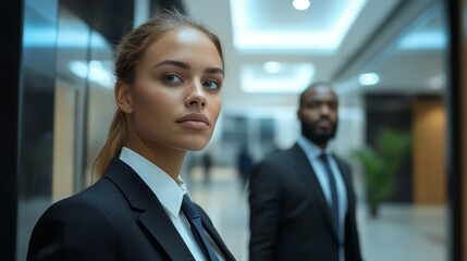 Corporate Executive Protected by Professional Security Guard, Generative AI