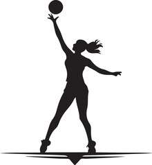 black and white volleyball logo type silhouette design