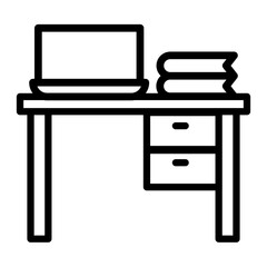 Workplace   Vector Line Icon Design