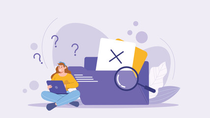 A creative design emphasizing no-data scenarios with bold warning symbols, file icons, and a relatable approach to technical challenges.