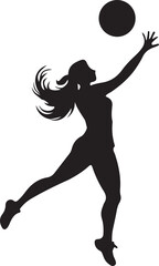 black and white volleyball logo type silhouette design