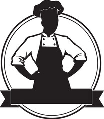 black and wight cheff logo type silhouette design