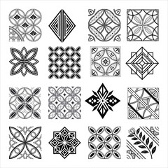 Fototapeta premium geometric windows and wall ornament vector collection.