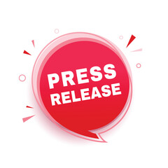 Press release banner, announcement design speech bubble icon. vector graphic template.