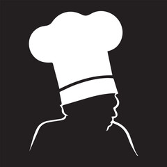 black and wight cheff logo type silhouette design