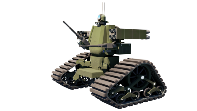 robot Ai military tank  isolated 