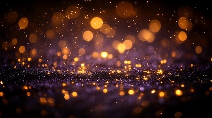 Naklejka premium Glittering Gold and Purple Bokeh Background