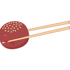 Mochi Dessert with Strawberry Filling: Vector Art Perfection