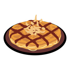 Japanese Okonomiyaki Vector: A Savory Pancake Art Experience