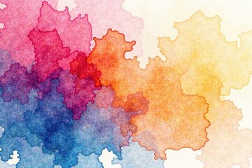 Abstract watercolor washes, textured overlays, palette, wash