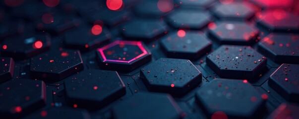 Obraz premium Abstract hexagonal grid, dark tones, digital camo , pixel, stealth