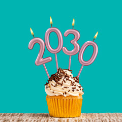 Happy New Year 2030 - Candles in the form of lit numbers