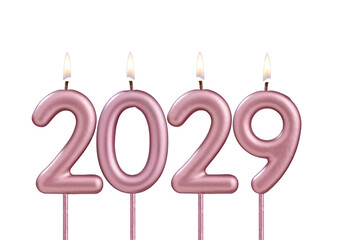 Happy New Year 2029 - Candles in the form of lit numbers