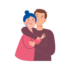 Obraz premium Romantic couple moments on transparent background 